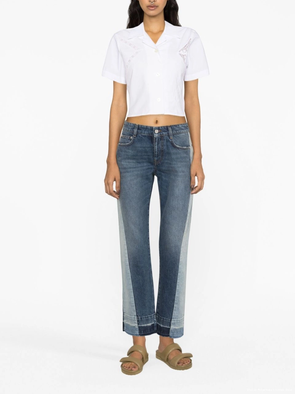 Cheap jeans Women Stella straight-leg colour-block McCartney 0813